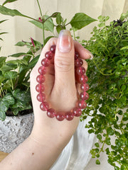 Strawberry Quartz (Deeper Red) Beaded Bracelet 8MM ★Special★