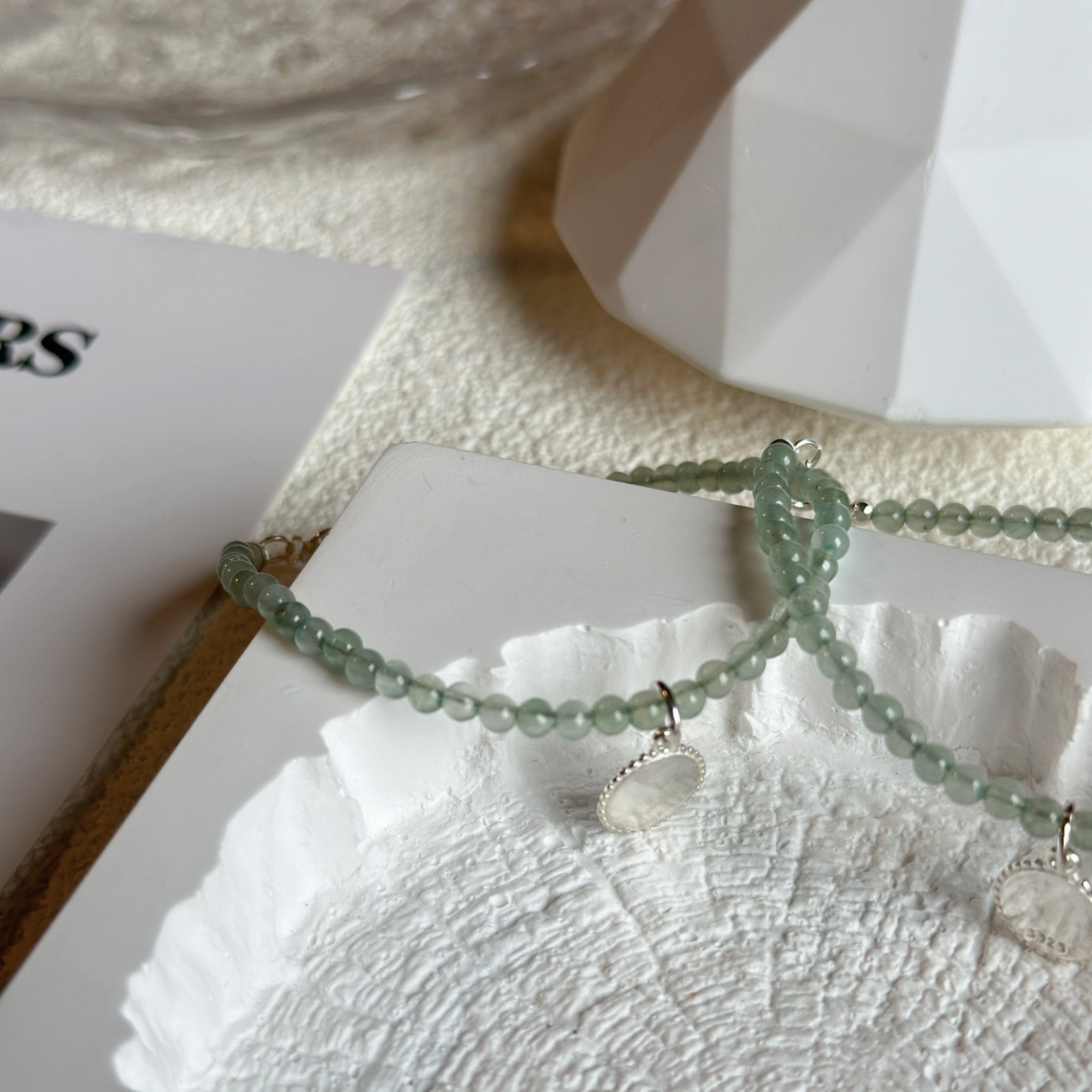 S925 Aventurine Beaded Bracelet 3.4 MM ★Engravable★ Perfect for Prosperity and Courage