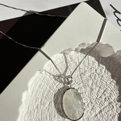 S925 Moonstone (White) Necklace Adjustable Chain Length ★WYSIWYG★