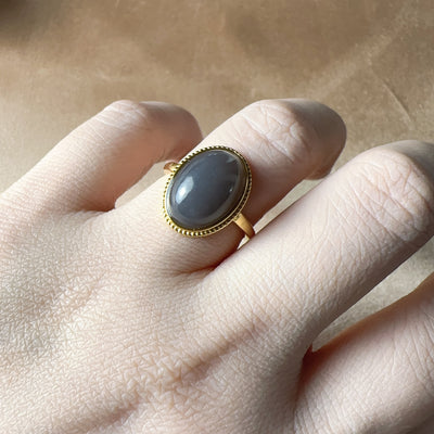 S925 Hetian Jade Ring (Smoky Grey) Adjustable Ring Size ★WYSIWYG★