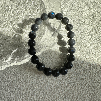 Labradorite (Dark Grey) Beaded Bracelet 9.5MM ★WYSIWYG★