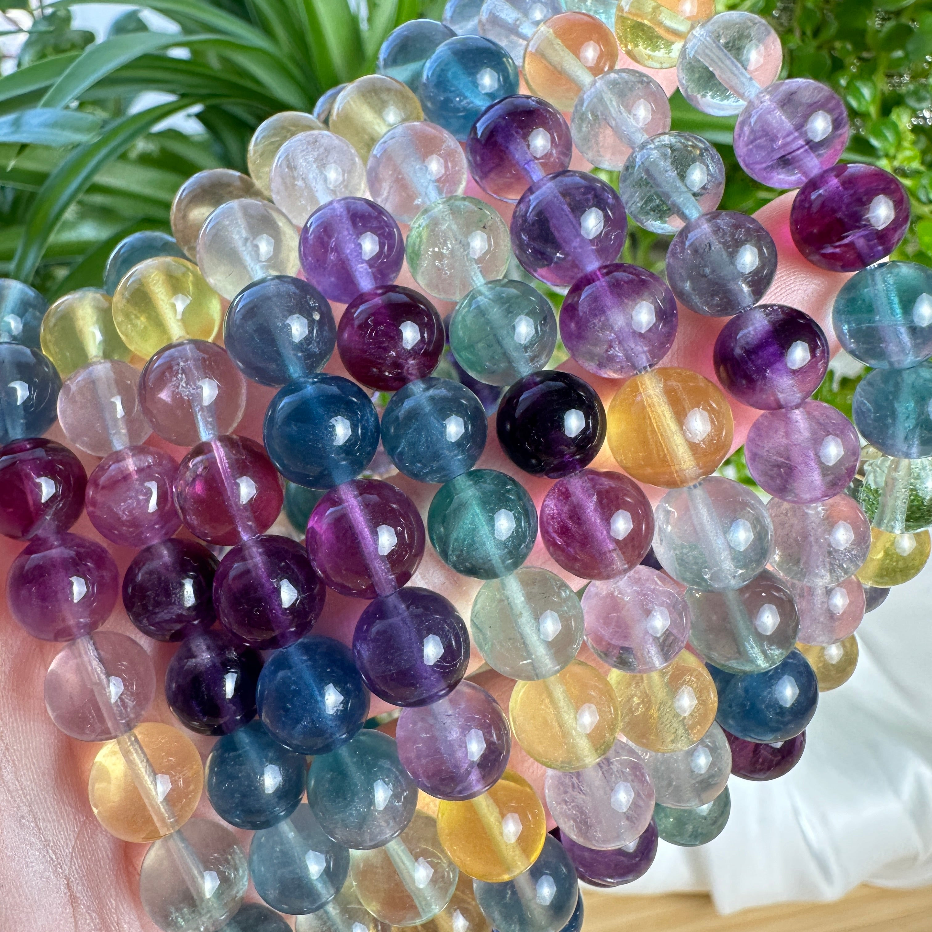 Fluorite (Icy Candy Box) Beaded Bracelet 8 - 9+MM ★Special★