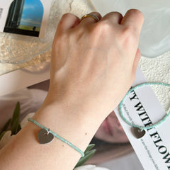 S925 Amazonite Beaded Bracelet 2.4 MM ★Engravable★ Perfect for Harmony and Balance