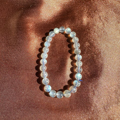Grey Moonstone Beaded Bracelet 7.5MM ★WYSIWYG★