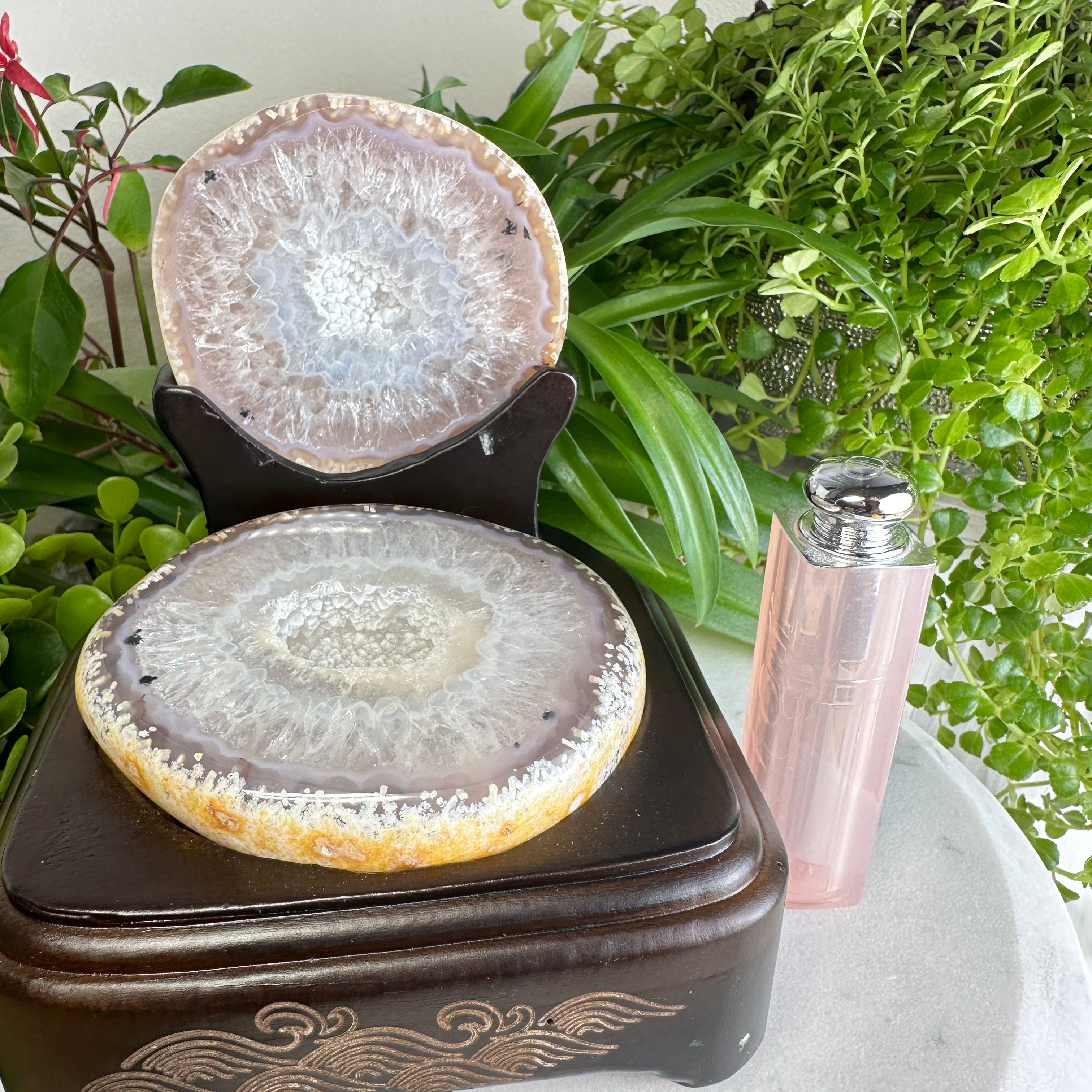 Agate Geode Crystal Fortune Bowl (Stand Included) ★WYSIWYG★