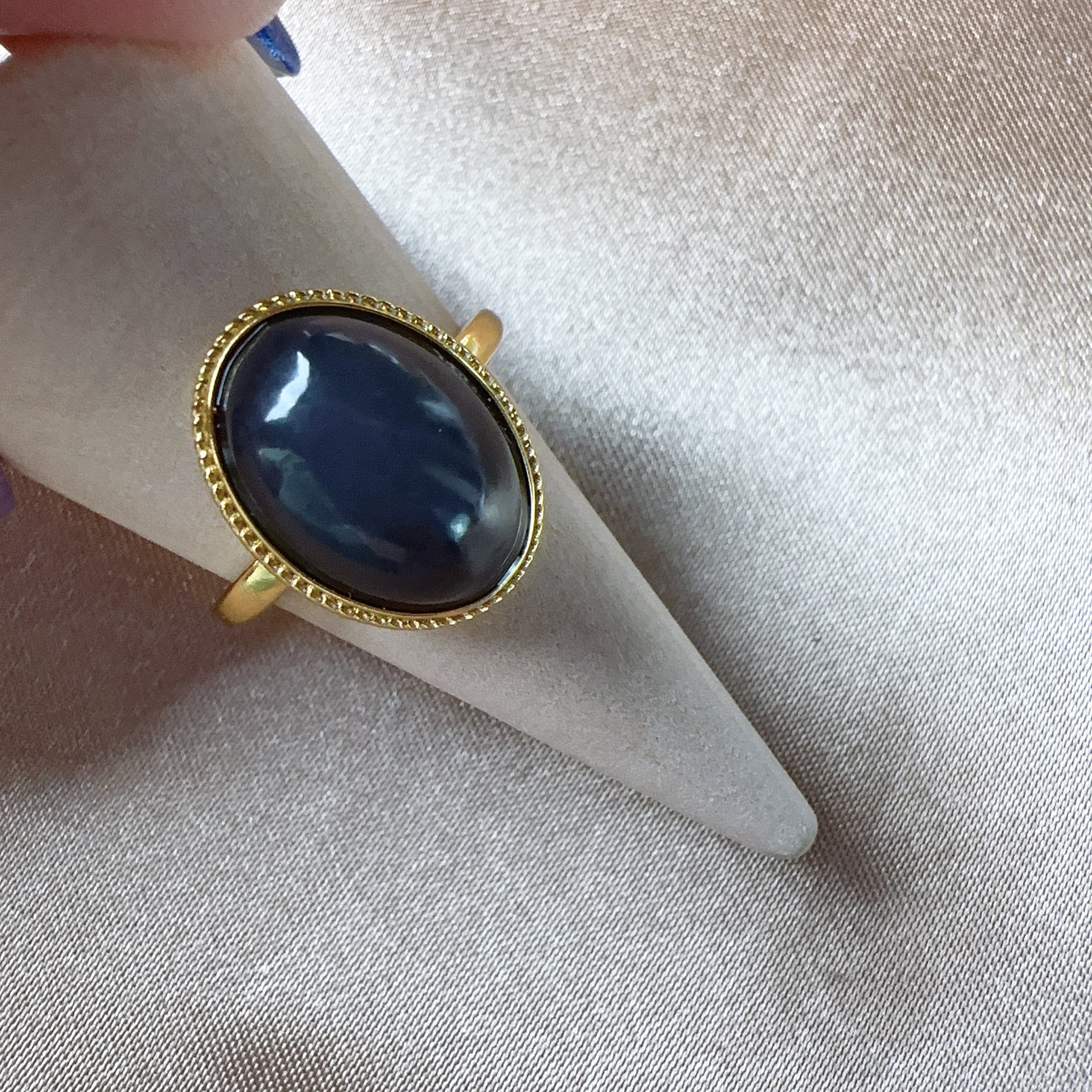 S925 Hetian Jade Ring (Smoky Grey) Adjustable Ring Size ★WYSIWYG★