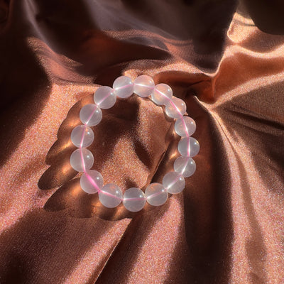 Mozambique Rose Quartz (Star Light) Beaded Bracelet 13MM ★WYSIWYG★