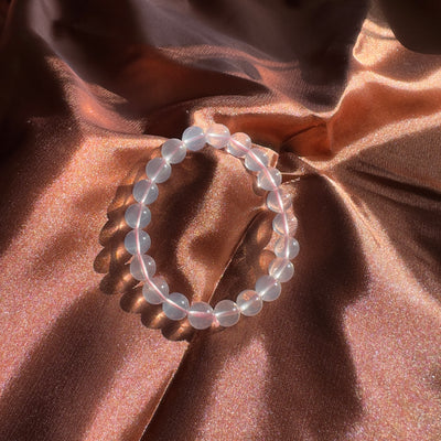 Mozambique Rose Quartz (Star Light) Beaded Bracelet 9.8MM ★WYSIWYG★