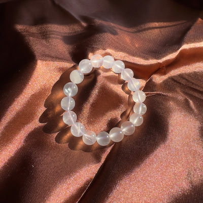 Mozambique Rose Quartz  Beaded Bracelet 12.5MM ★WYSIWYG★