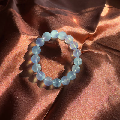 Aquamarine (Clear Blue) Beaded Bracelet 12MM ★WYSIWYG★