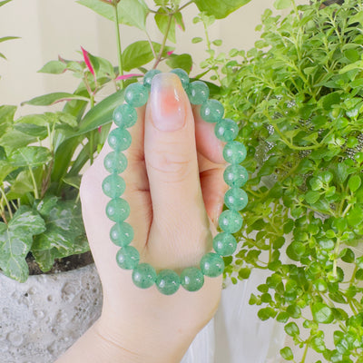 Strawberry Quartz (Green) Beaded Bracelet 8.5MM ★WYSIWYG★ [Harmony]