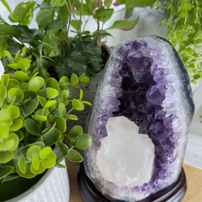 Amethyst Geode Cluster (With Calcite) Large Stand Up (Stands Included) ★WYSIWYG★